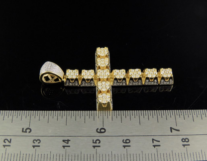 2 Inch Cluster Set Lab Grown Diamond Cross Pendant