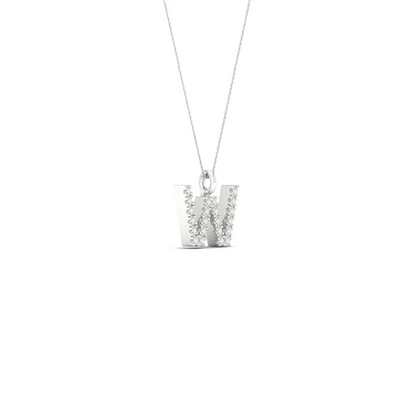 0.090CTW Lab Grown Diamond W Letter Pendant