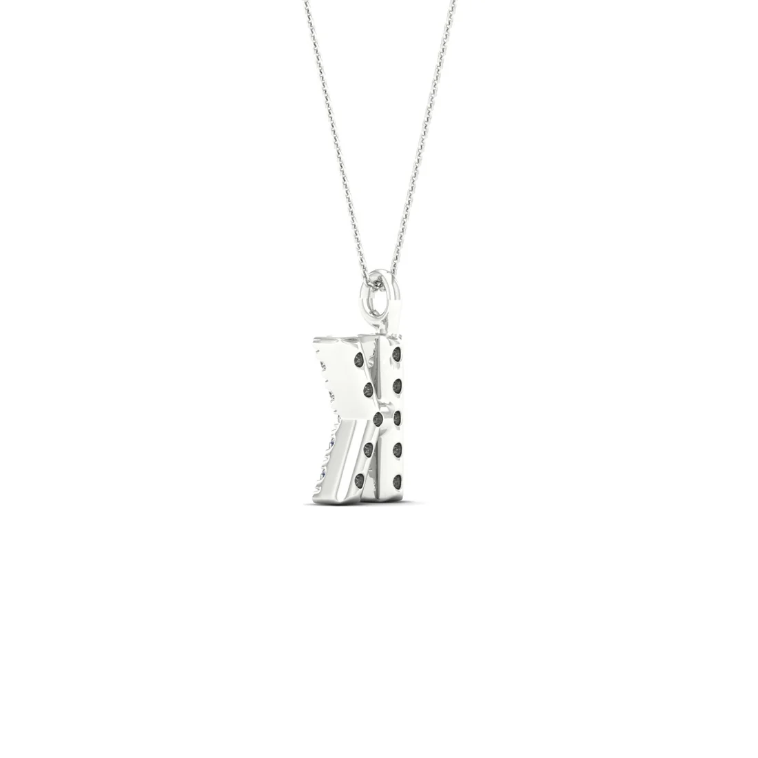 0.05 CTW Lab Grown Diamond K Initial Letter Pendant