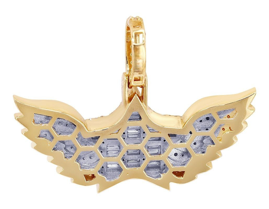 1 Inch 10K Gold Star Wing Lab Grown Diamond Pendant