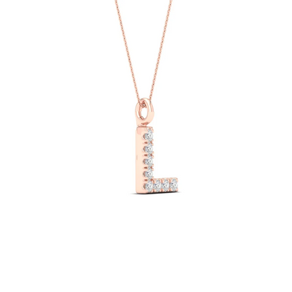 0.05 CTW Lab Grown Diamond L Letter Pendant