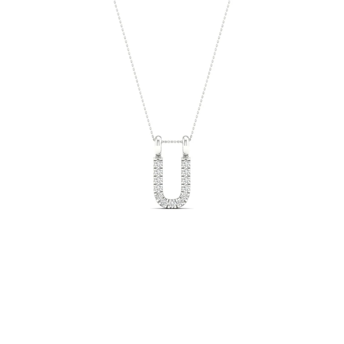 0.05CTW Lab Grown Diamond U Letter Pendant