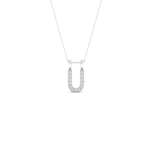 0.05CTW Lab Grown Diamond U Letter Pendant
