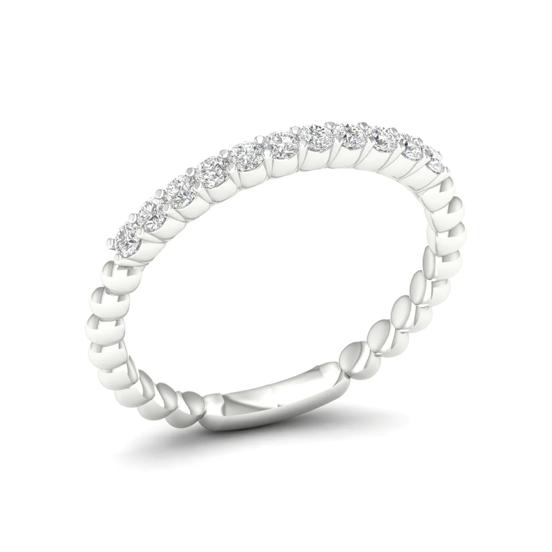 0.25Ctw Eleven Stone Bubble Stackable Wedding Band