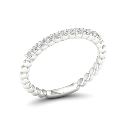 0.25Ctw Eleven Stone Bubble Stackable Wedding Band