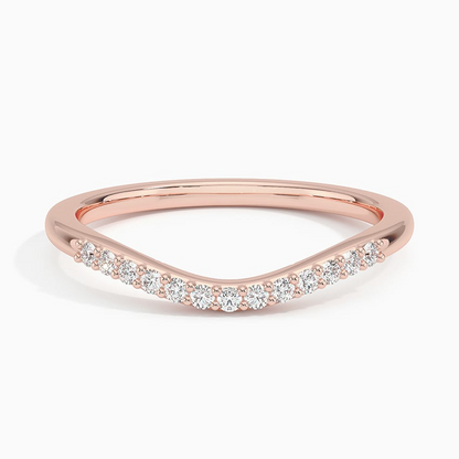 0.09CTW Solid Yellow Gold Lab Grown Diamond Simple Wedding Band