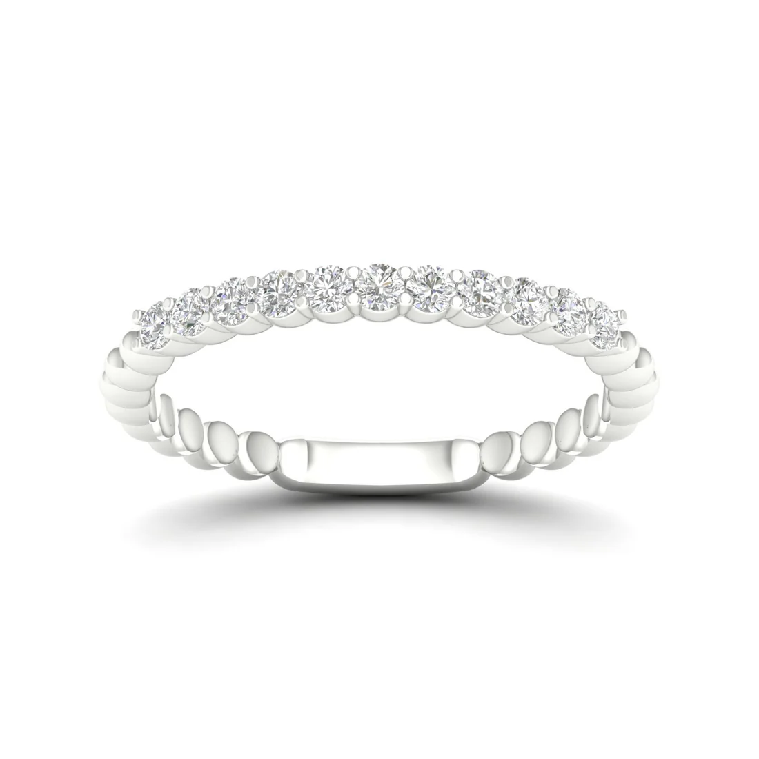 0.25Ctw Eleven Stone Bubble Stackable Wedding Band