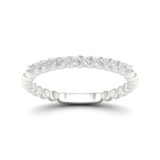 0.25Ctw Eleven Stone Bubble Stackable Wedding Band