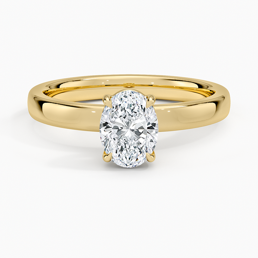 3/4 CT Oval Lab Grown Diamond Gold Solitaire Ring