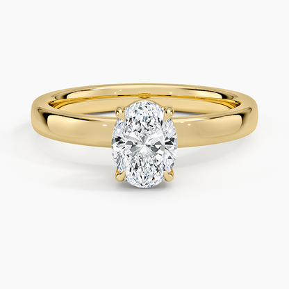3/4 CT Oval Lab Grown Diamond Gold Solitaire Ring