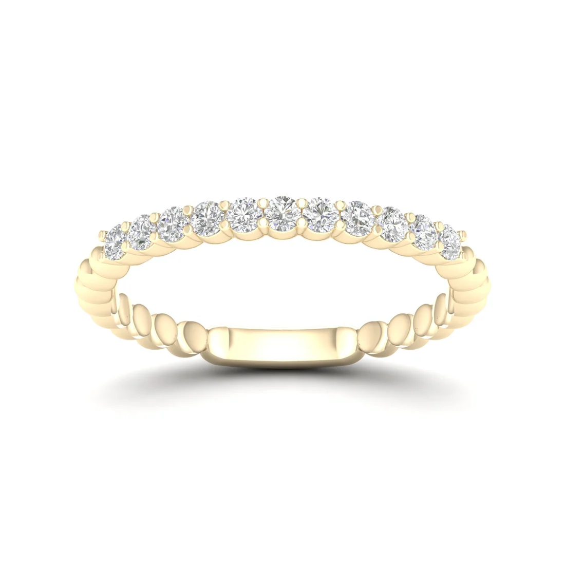 0.25Ctw Eleven Stone Bubble Stackable Wedding Band