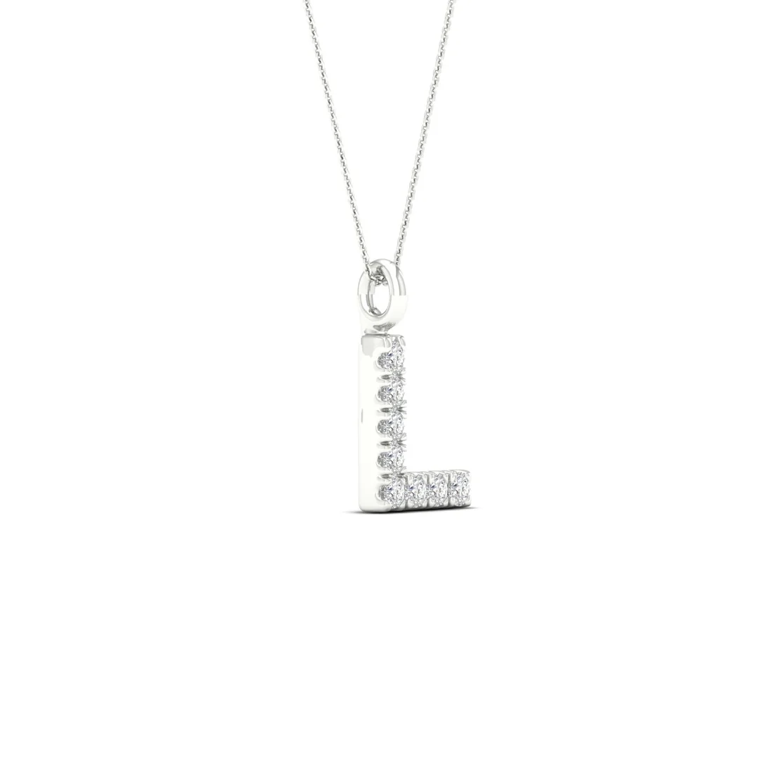 0.05 CTW Lab Grown Diamond L Letter Pendant