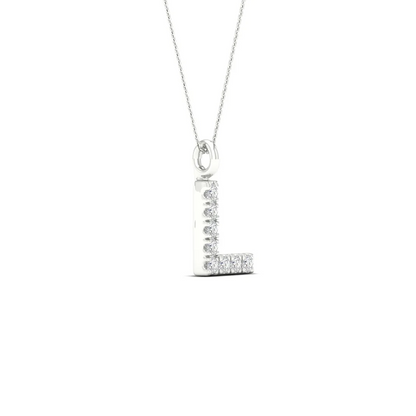 0.05 CTW Lab Grown Diamond L Letter Pendant