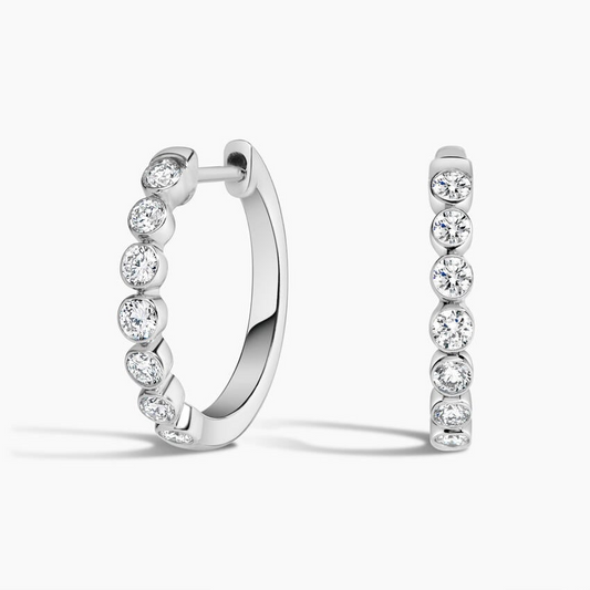1/2 CTW Lab Grown Diamond Hoop Earrings