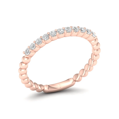 0.25Ctw Eleven Stone Bubble Stackable Wedding Band