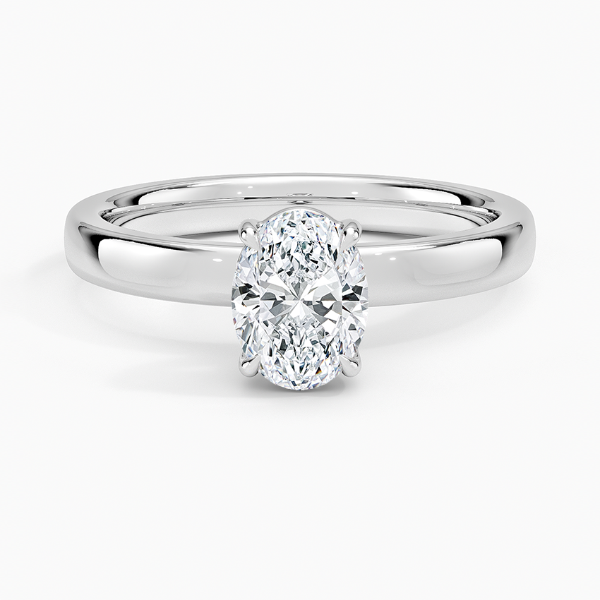 3/4 CT Oval Lab Grown Diamond Gold Solitaire Ring