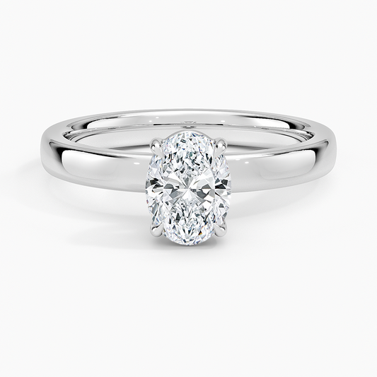3/4 CT Oval Lab Grown Diamond Gold Solitaire Ring