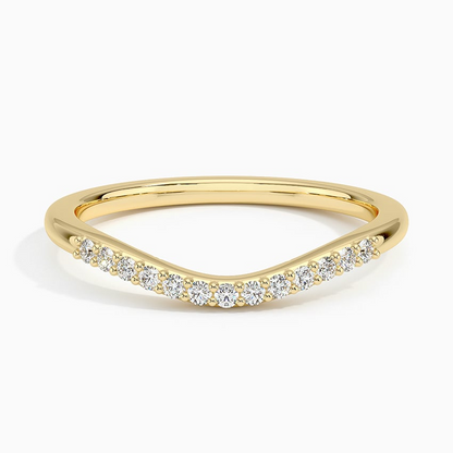 0.09CTW Solid Yellow Gold Lab Grown Diamond Simple Wedding Band