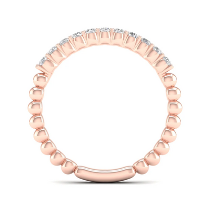 0.25Ctw Eleven Stone Bubble Stackable Wedding Band