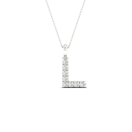0.05 CTW Lab Grown Diamond L Letter Pendant