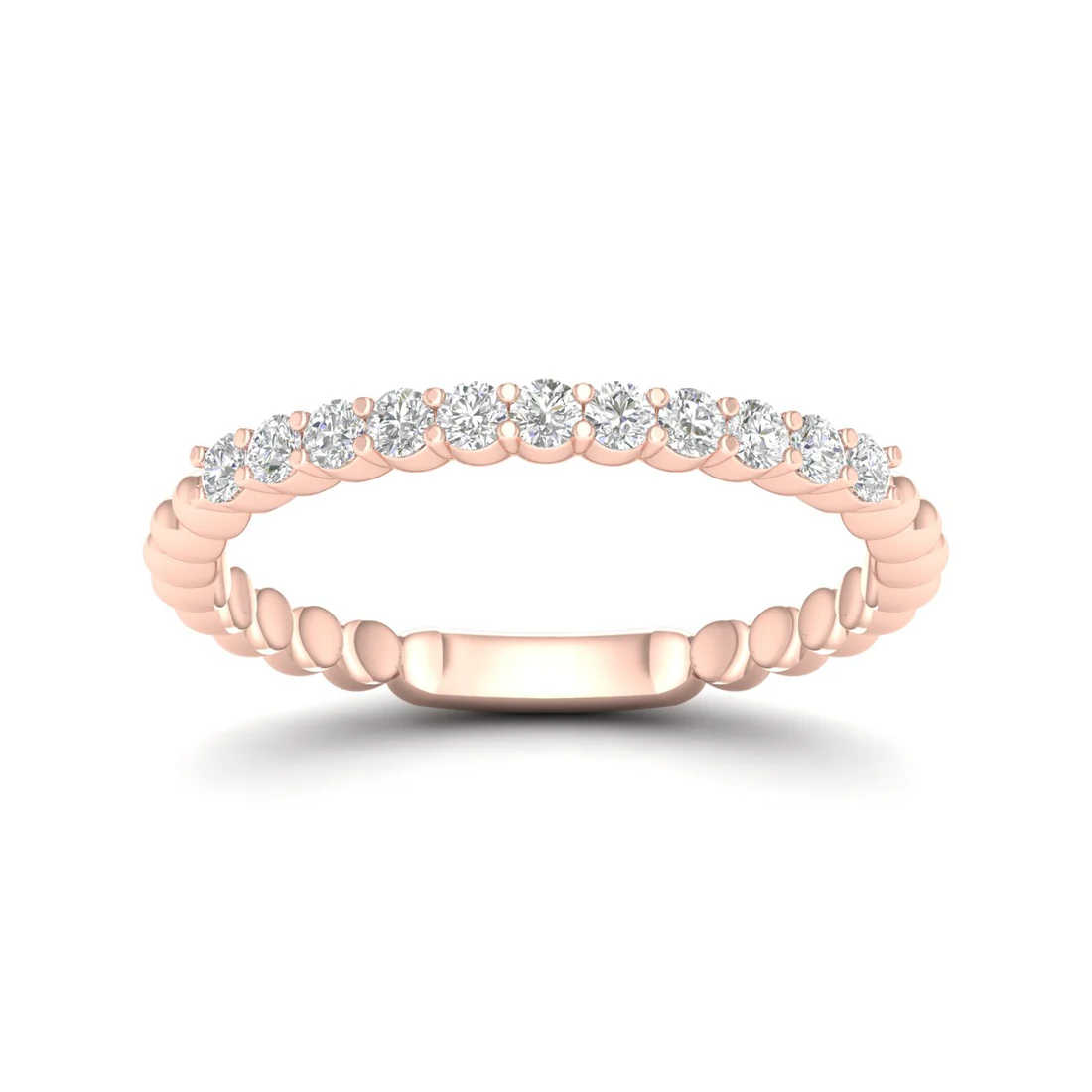 0.25Ctw Eleven Stone Bubble Stackable Wedding Band