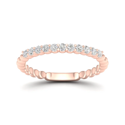 0.25Ctw Eleven Stone Bubble Stackable Wedding Band
