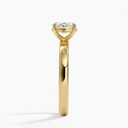 3/4 CT Oval Lab Grown Diamond Gold Solitaire Ring