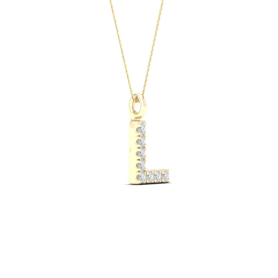 0.05 CTW Lab Grown Diamond L Letter Pendant