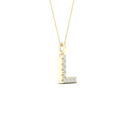 0.05 CTW Lab Grown Diamond L Letter Pendant