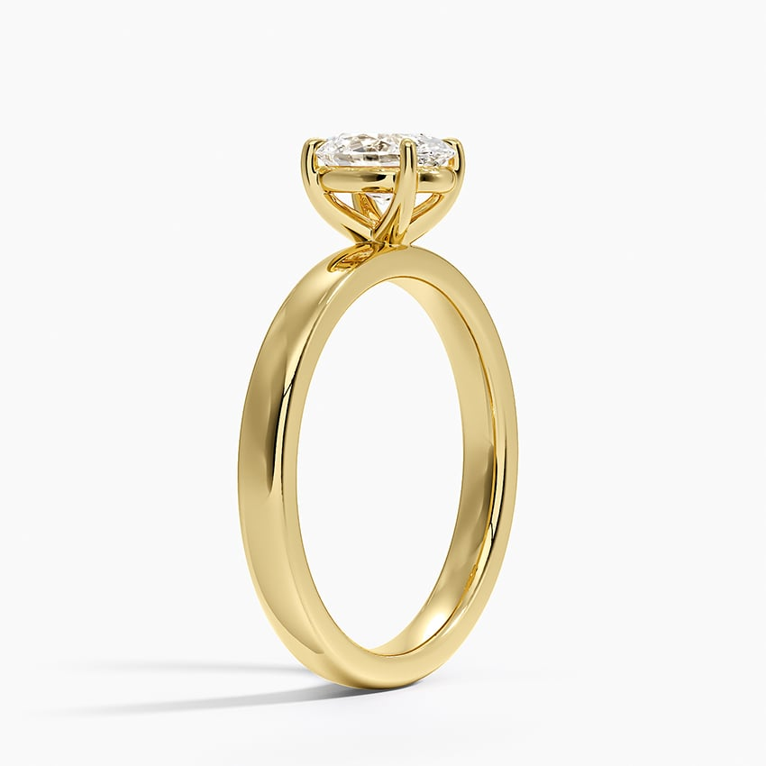3/4 CT Oval Lab Grown Diamond Gold Solitaire Ring
