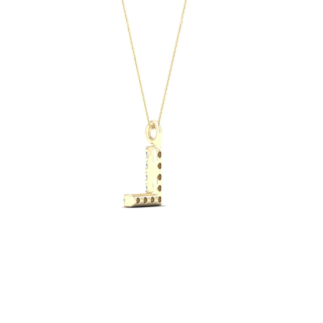 0.05 CTW Lab Grown Diamond L Letter Pendant