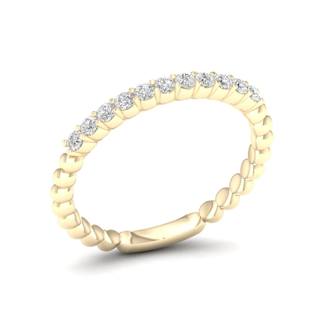 0.25Ctw Eleven Stone Bubble Stackable Wedding Band