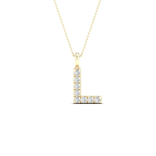 0.05 CTW Lab Grown Diamond L Letter Pendant