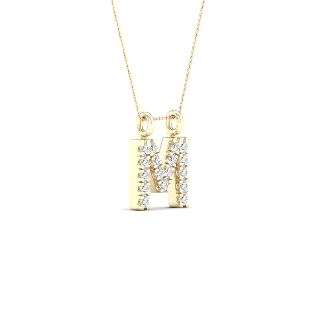 0.06 CTW Lab Grown Diamond M Letter Pendant
