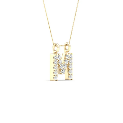 0.06 CTW Lab Grown Diamond M Letter Pendant