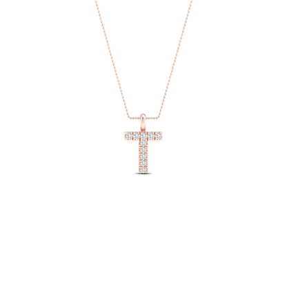 0.05CTW Lab Grown Diamond T Letter Pendant