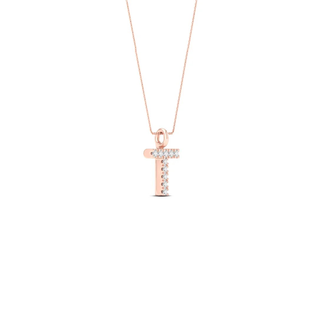 0.05CTW Lab Grown Diamond T Letter Pendant