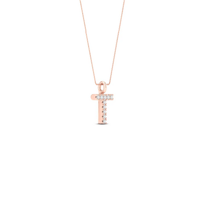 0.05CTW Lab Grown Diamond T Letter Pendant