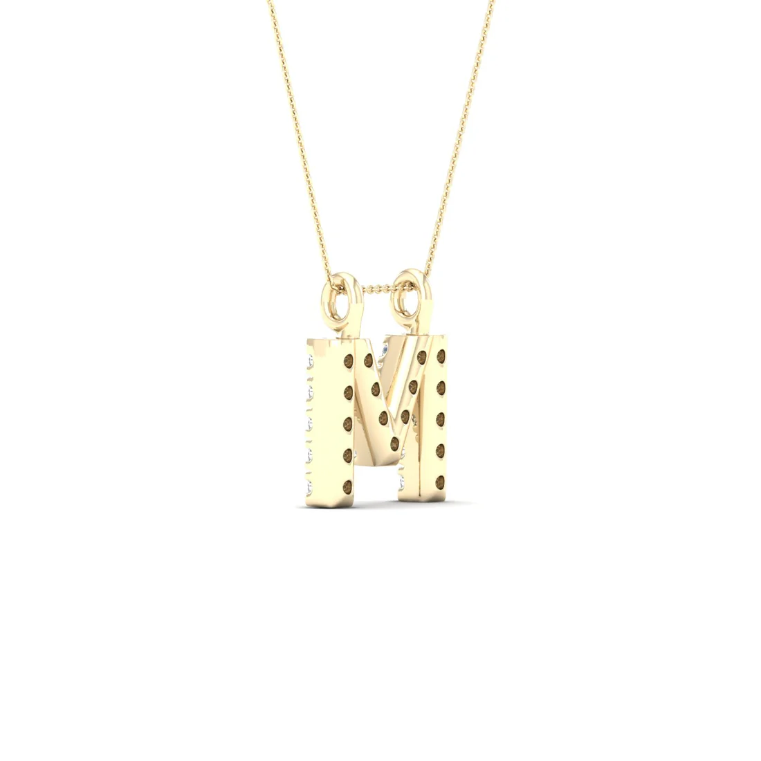 0.06 CTW Lab Grown Diamond M Letter Pendant