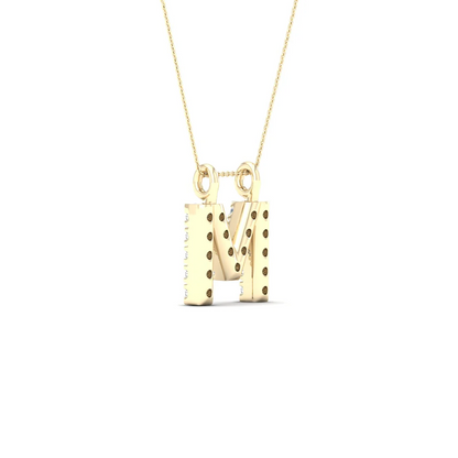 0.06 CTW Lab Grown Diamond M Letter Pendant