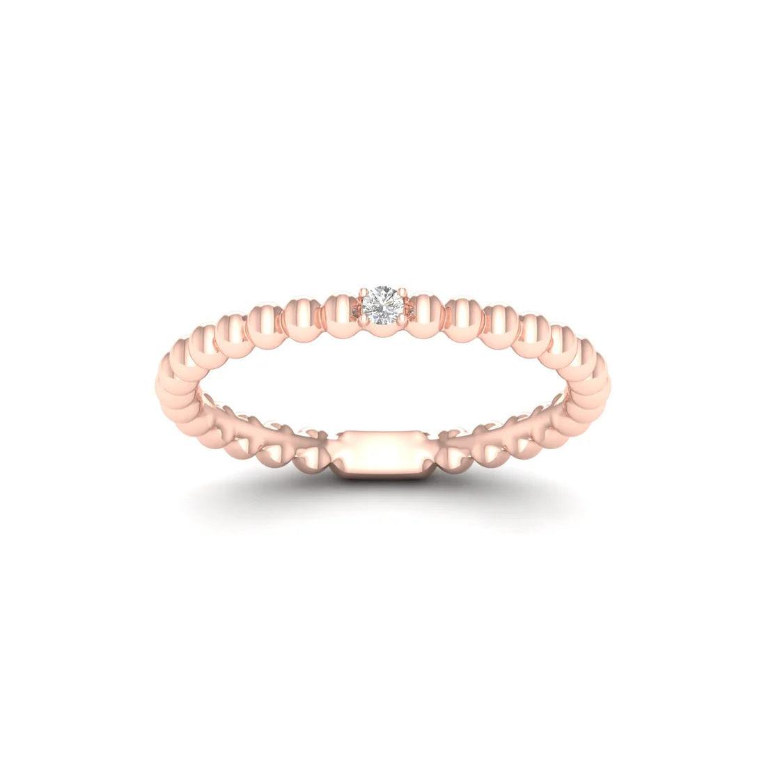 0.02Ctw Lab Grown Diamond Single Stone Stackable Wedding Band