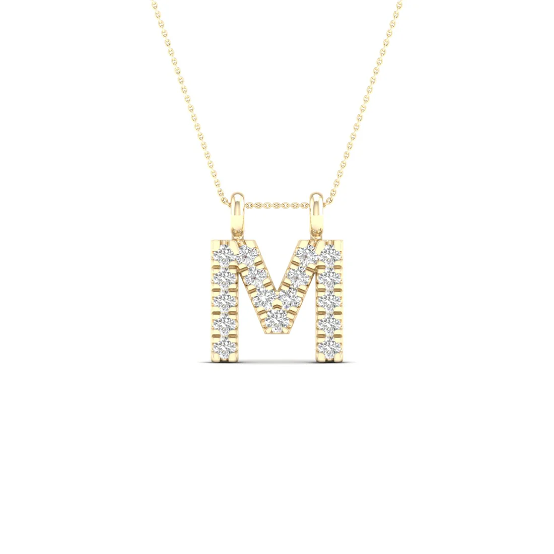 0.06 CTW Lab Grown Diamond M Letter Pendant