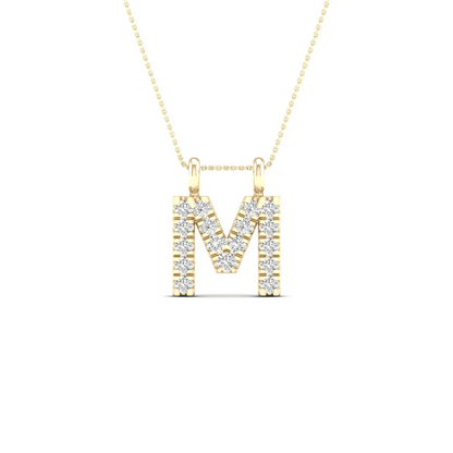 0.06 CTW Lab Grown Diamond M Letter Pendant