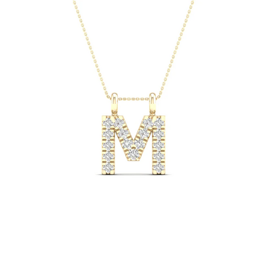 0.06 CTW Lab Grown Diamond M Letter Pendant