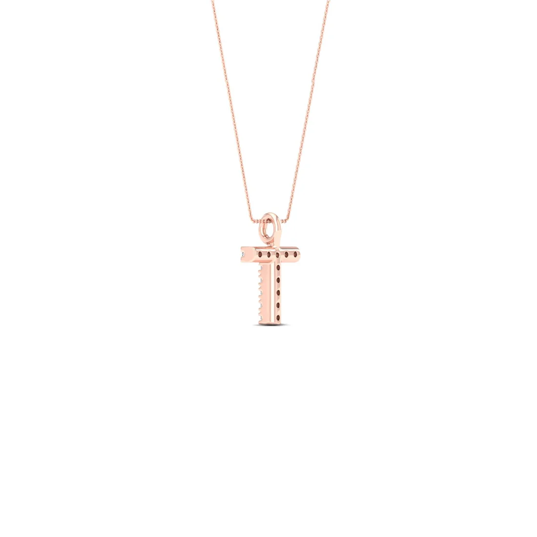 0.05CTW Lab Grown Diamond T Letter Pendant
