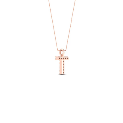 0.05CTW Lab Grown Diamond T Letter Pendant