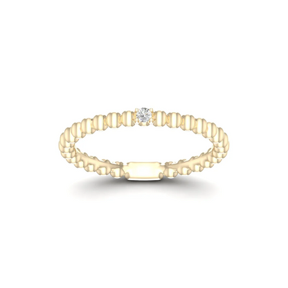 0.02Ctw Lab Grown Diamond Single Stone Stackable Wedding Band