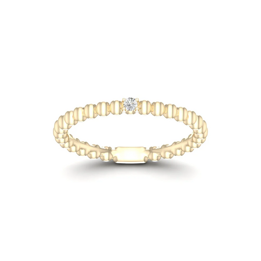 0.02Ctw Lab Grown Diamond Single Stone Stackable Wedding Band