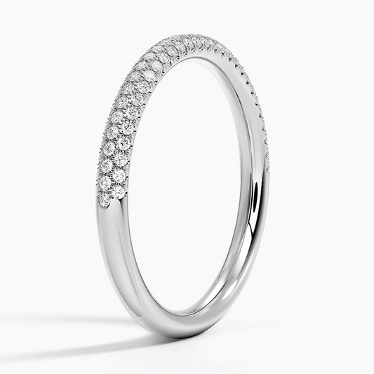 0.29 CTW Pave Set Lab Grown Diamond Half Eternity Band For Women