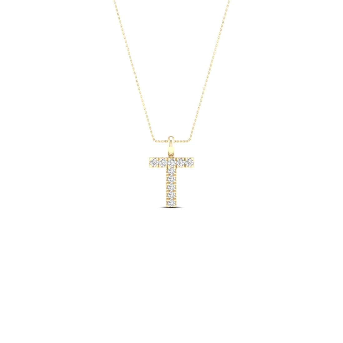0.05CTW Lab Grown Diamond T Letter Pendant